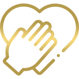 Icono representativo del valor de honestidad en Eagle Law Firm, mostrando un apretón de manos dentro de un corazón, simbolizando la transparencia y la verdad en las relaciones con clientes y colaboradores.
