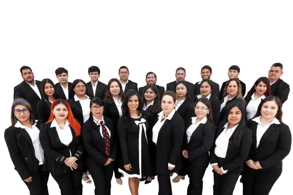 Imagen del equipo de trabajo de Eagle Law Firm, en la que se muestra al equipo de profesionales con atuendo formal, reflejando la unidad y profesionalismo de la firma.